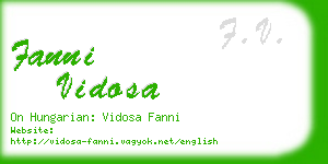 fanni vidosa business card